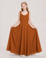 Burnt Orange Ball Gown Junior Bridesmaid Dress Hem
