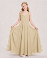 Champagne Ball Gown Junior Bridesmaid Dress Hem