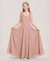 Dusty Rose Ball Gown Junior Bridesmaid Dress Hem