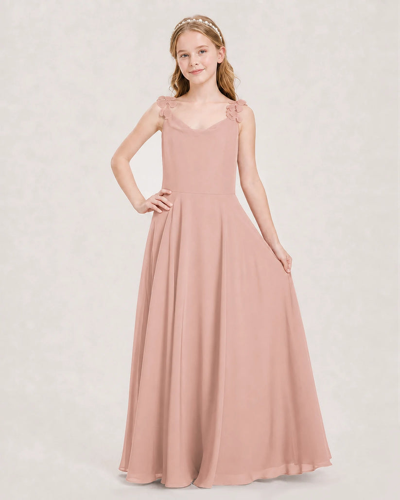 Dusty Rose Ball Gown Junior Bridesmaid Dress Front