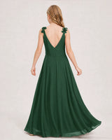 Emerald Green Ball Gown Junior Bridesmaid Dress Back