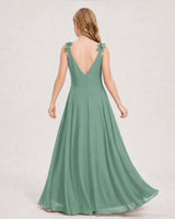 Eucalyptus Ball Gown Junior Bridesmaid Dress Back