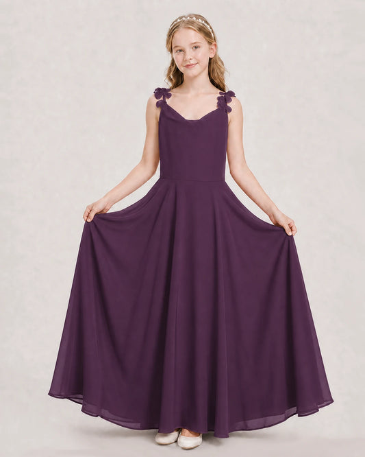 Grape Ball Gown Junior Bridesmaid Dress Hem