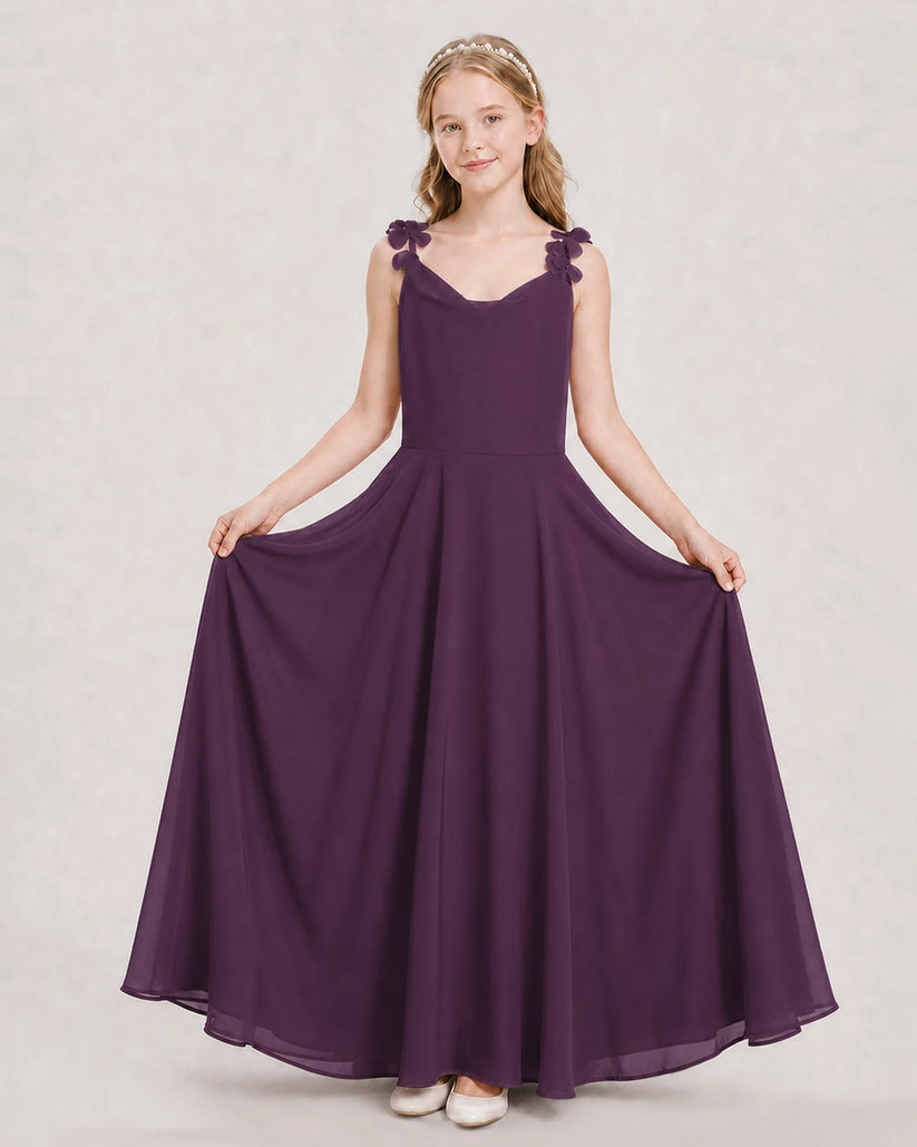 Grape Ball Gown Junior Bridesmaid Dress Hem