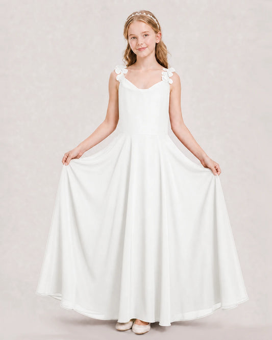 Ivory Ball Gown Junior Bridesmaid Dress Hem