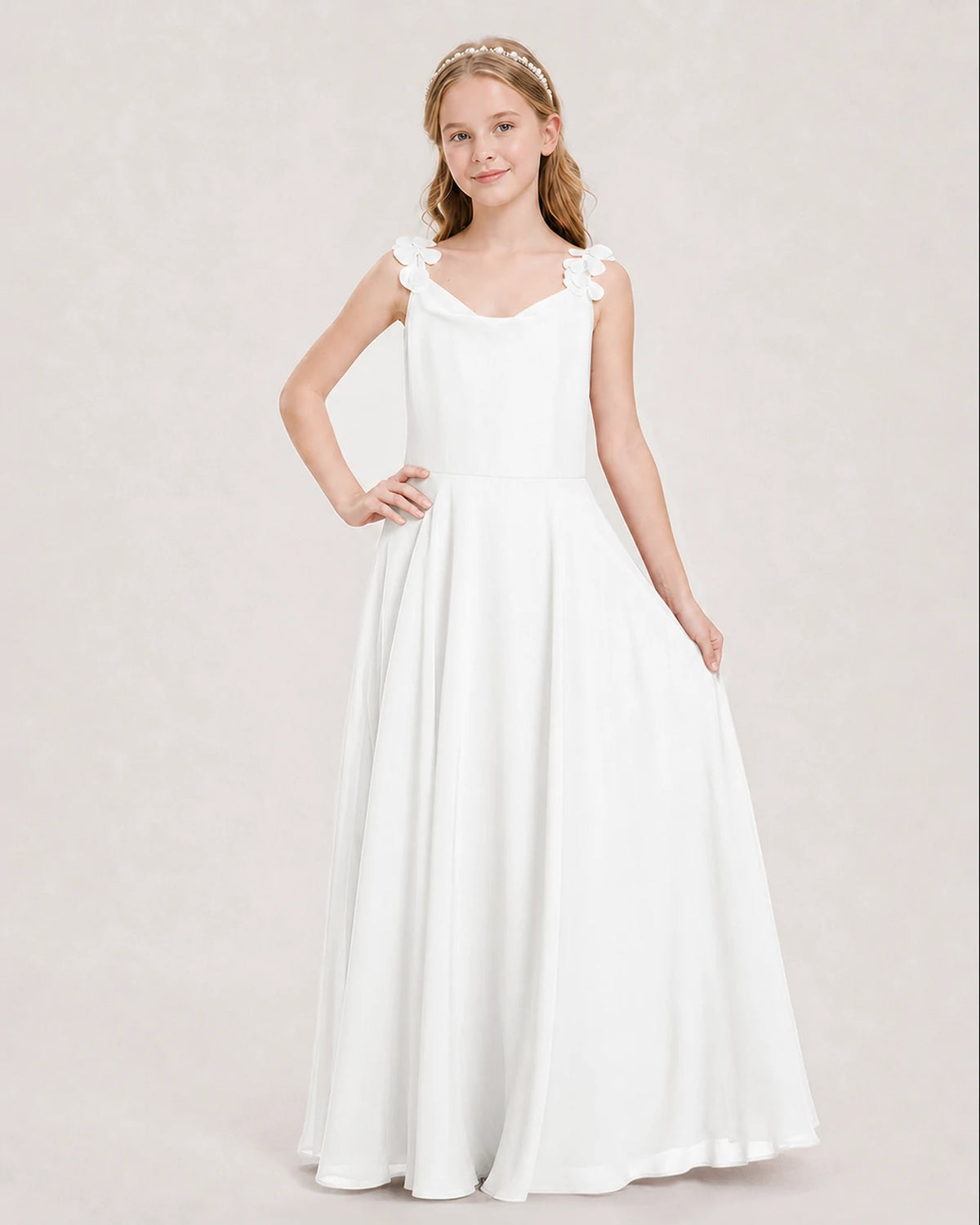 Ivory Ball Gown Junior Bridesmaid Dress Front