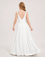 Ivory Ball Gown Junior Bridesmaid Dress Back