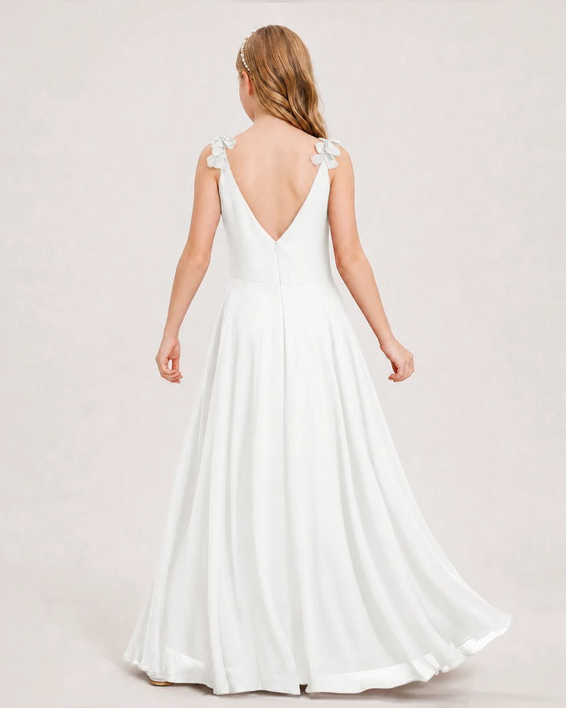 Ivory Ball Gown Junior Bridesmaid Dress Back