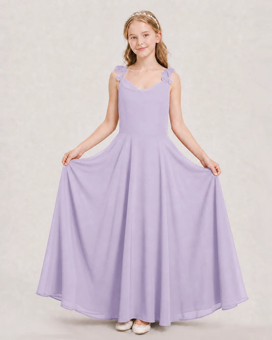 Lavender Ball Gown Junior Bridesmaid Dress Hem