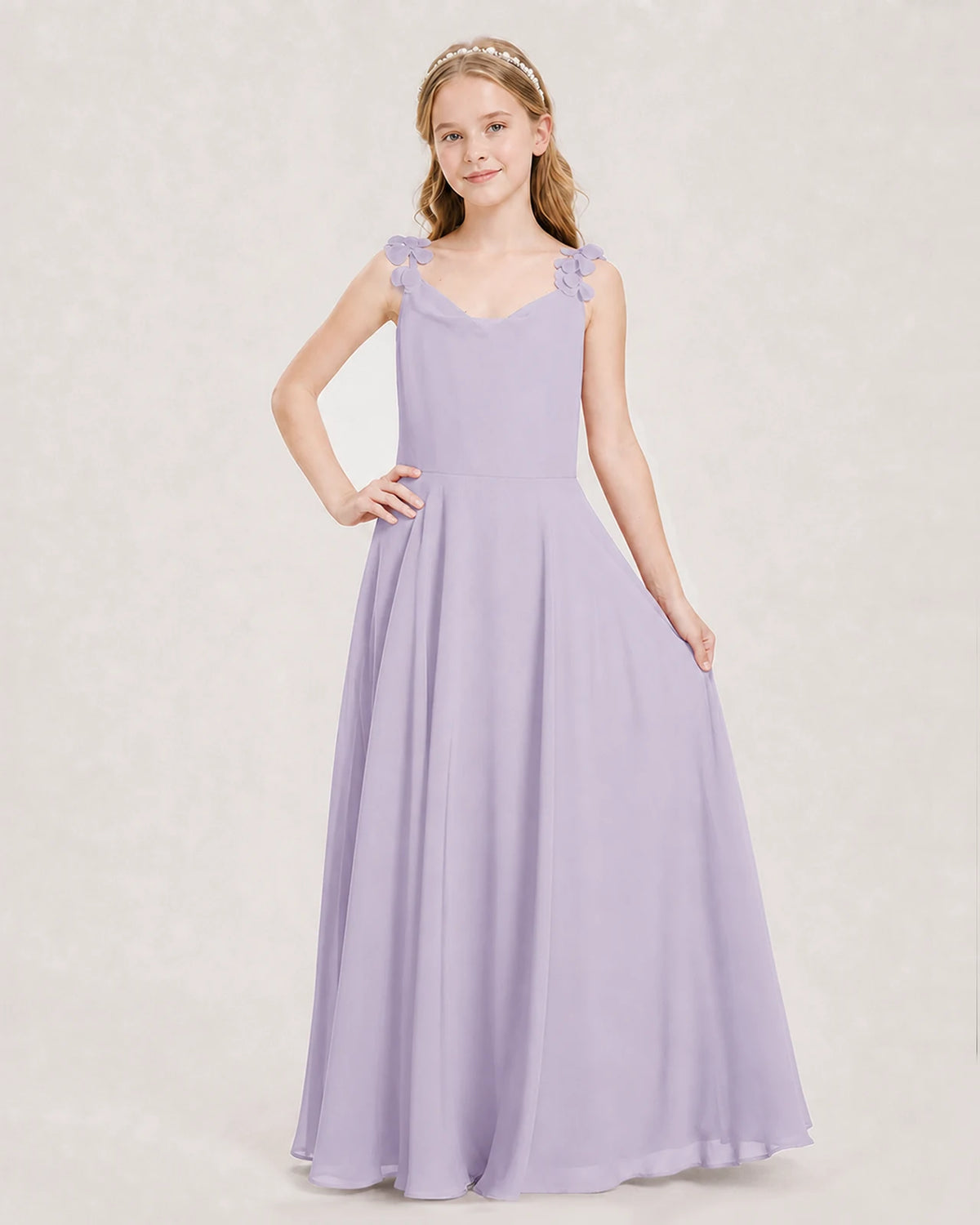 Lavender Ball Gown Junior Bridesmaid Dress Front