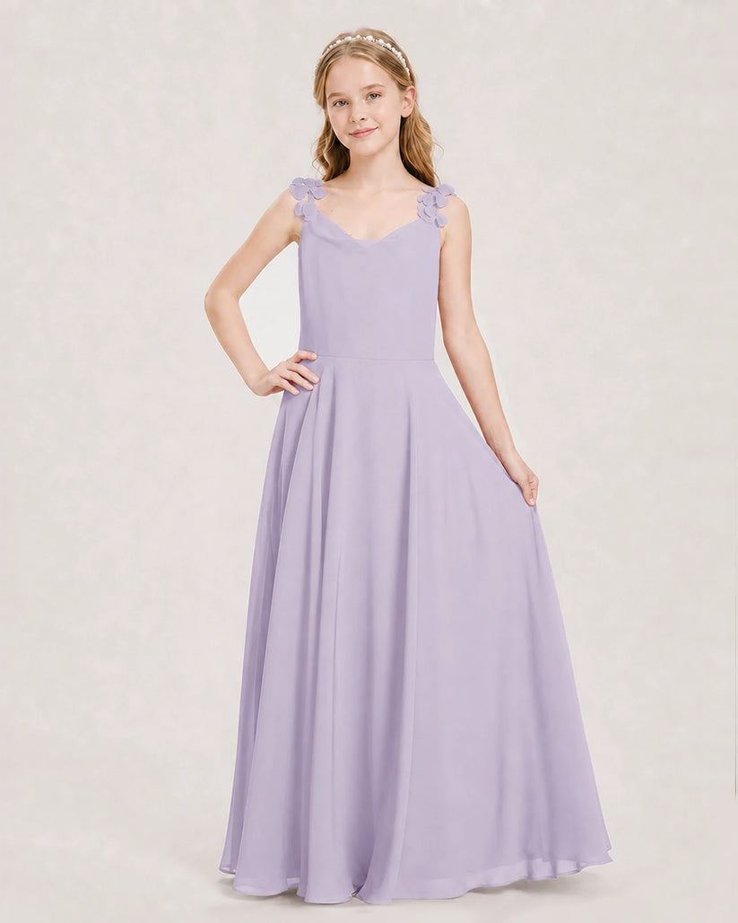 Lavender Ball Gown Junior Bridesmaid Dress Front