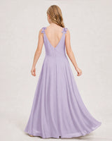 Lavender Ball Gown Junior Bridesmaid Dress Back
