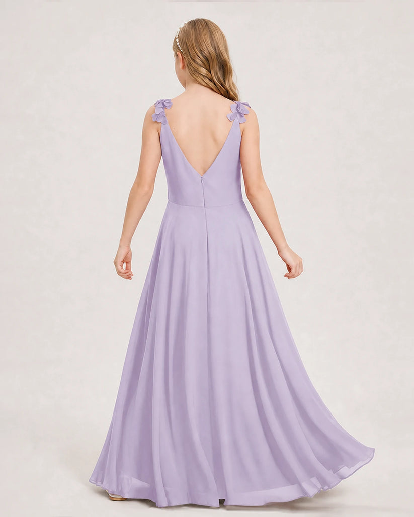 Lavender Ball Gown Junior Bridesmaid Dress Back