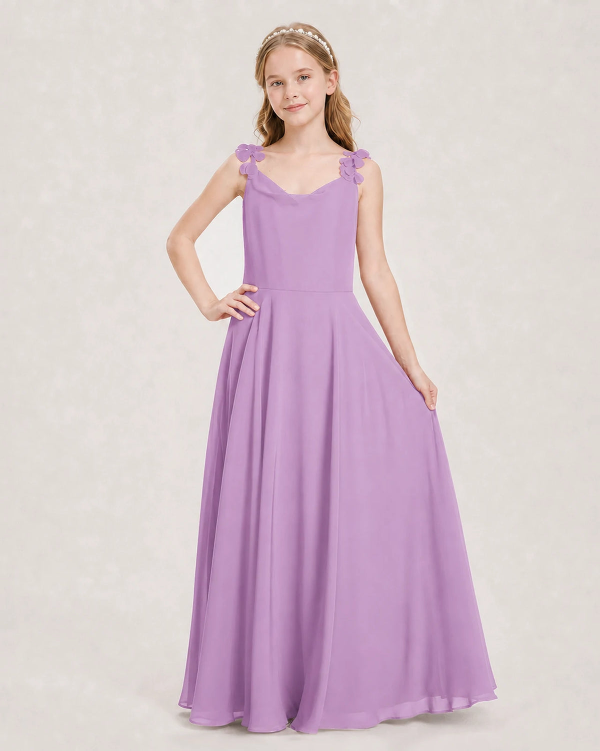 Lilac Ball Gown Junior Bridesmaid Dress Front