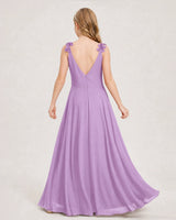 Lilac Ball Gown Junior Bridesmaid Dress Back