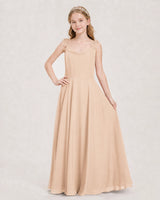 Peach Ball Gown Junior Bridesmaid Dress Front