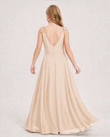 Peach Ball Gown Junior Bridesmaid Dress Back