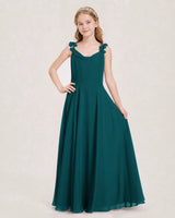 Peacock Ball Gown Junior Bridesmaid Dress Front