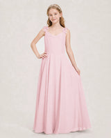 Pink Ball Gown Junior Bridesmaid Dress Front