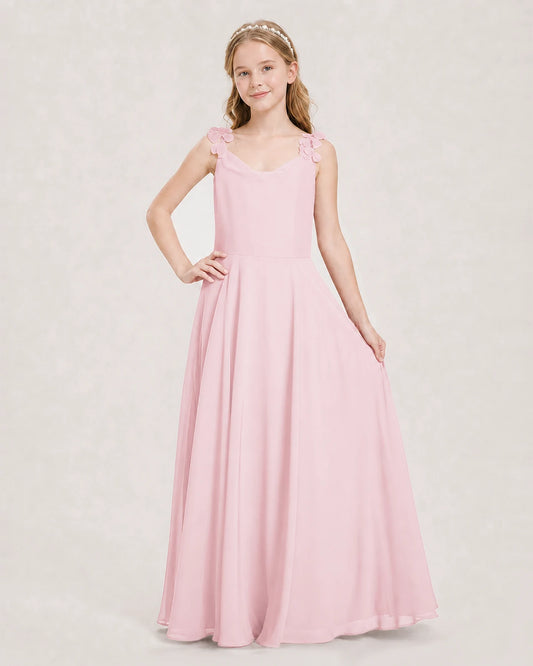 Pink Ball Gown Junior Bridesmaid Dress Front