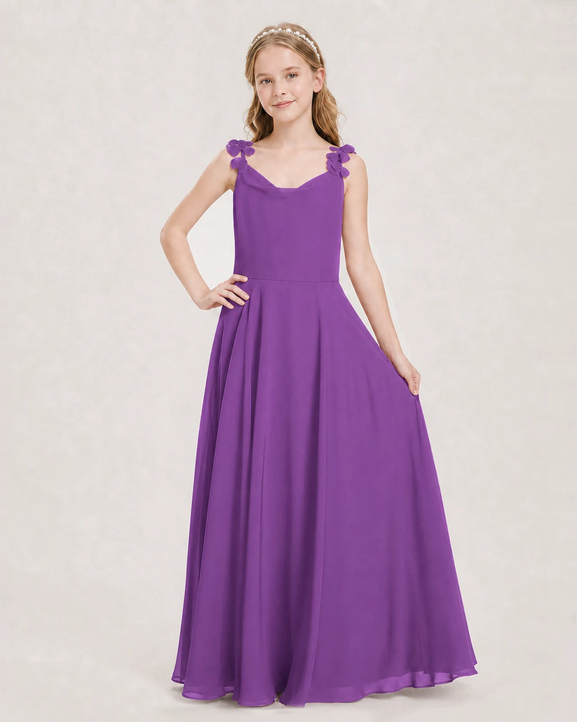 Purple Ball Gown Junior Bridesmaid Dress Front