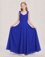 Royal Blue Ball Gown Junior Bridesmaid Dress Hem