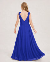 Royal Blue Ball Gown Junior Bridesmaid Dress Back