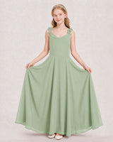 Sage Green Ball Gown Junior Bridesmaid Dress Hem