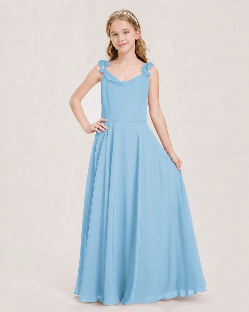 Sky Blue Ball Gown Junior Bridesmaid Dress Front