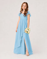 Sky Blue Ball Gown Junior Bridesmaid Dress Back