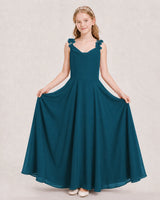 Teal Ball Gown Junior Bridesmaid Dress Hem