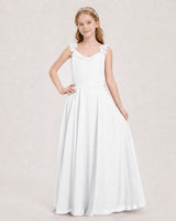 White Ball Gown Junior Bridesmaid Dress Front
