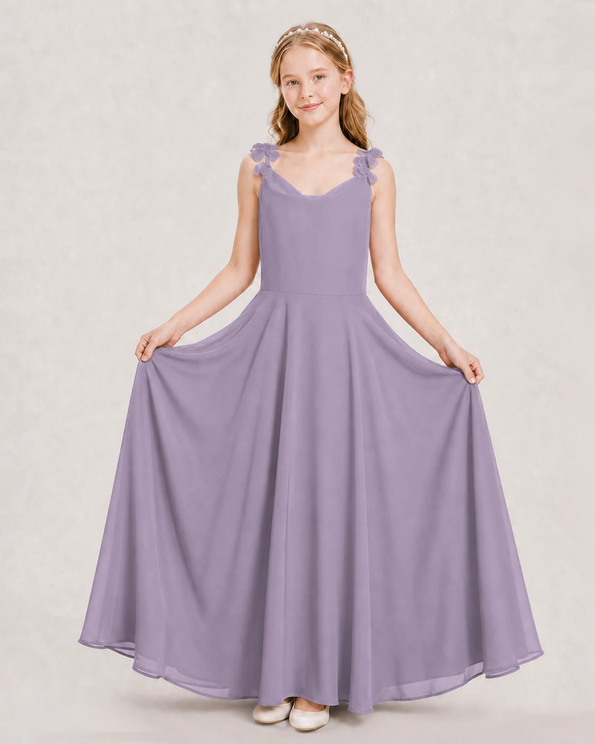 Wisteria Ball Gown Junior Bridesmaid Dress Hem