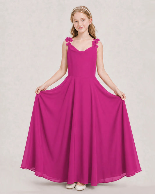 Hot Pink Ball Gown Junior Bridesmaid Dress Hem