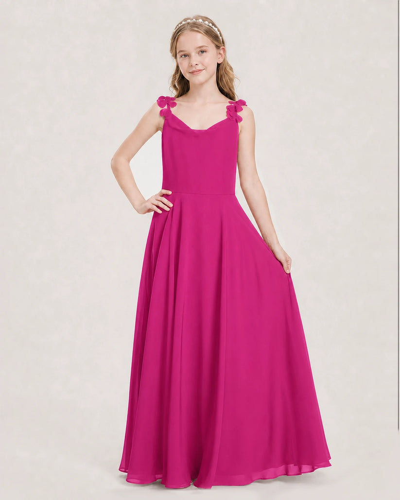 Hot Pink Ball Gown Junior Bridesmaid Dress Front
