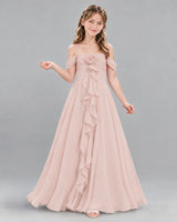 Blush Pink Ball Gown Junior Bridesmaid Dress Front