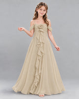 Champagne Ball Gown Junior Bridesmaid Dress Front
