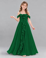 Dark Green Ball Gown Junior Bridesmaid Dress Front