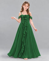 Emerald Green Ball Gown Junior Bridesmaid Dress Front