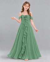 Eucalyptus Ball Gown Junior Bridesmaid Dress Front
