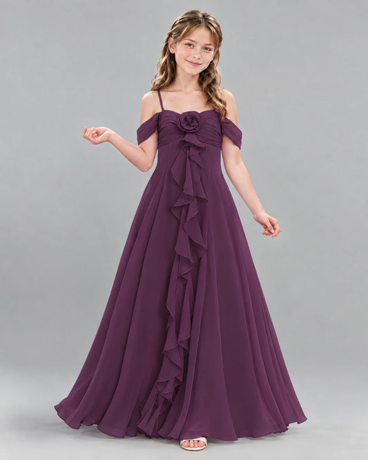 Grape Ball Gown Junior Bridesmaid Dress Front