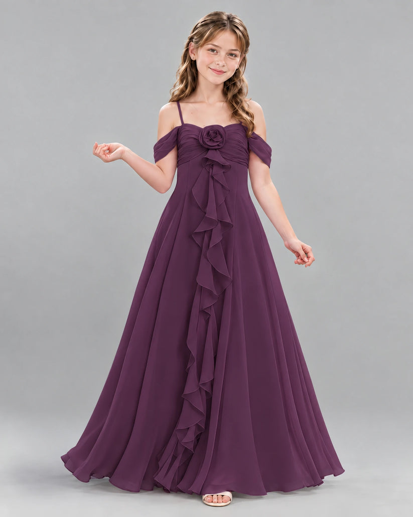 Grape Ball Gown Junior Bridesmaid Dress Front