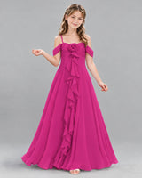 Hot Pink Ball Gown Junior Bridesmaid Dress Front
