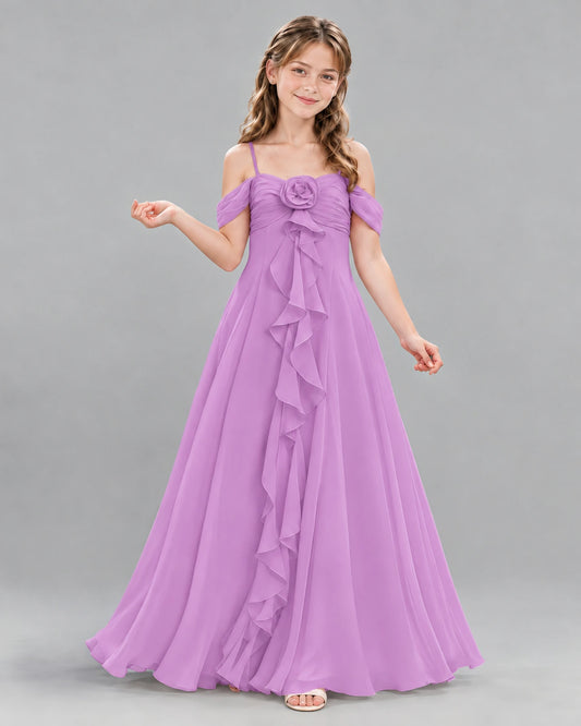 Lilac Ball Gown Junior Bridesmaid Dress Front