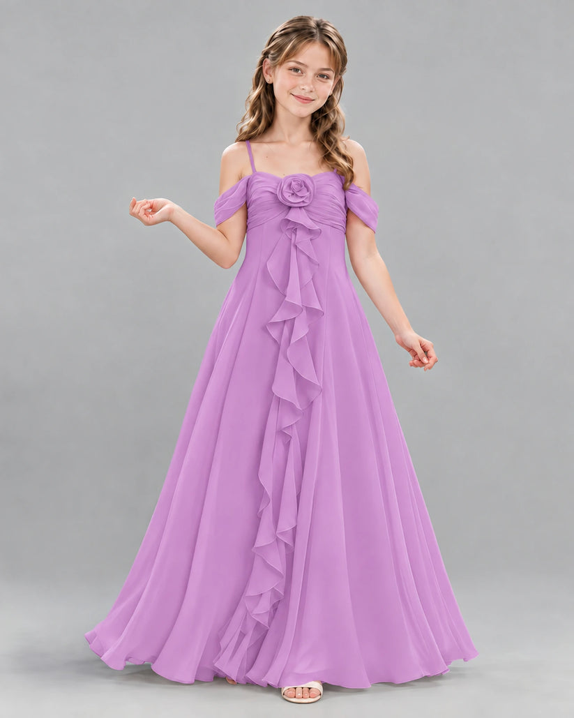 Lilac Ball Gown Junior Bridesmaid Dress Front
