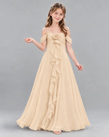 Peach Ball Gown Junior Bridesmaid Dress Front