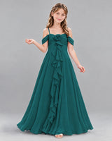 Peacock Ball Gown Junior Bridesmaid Dress Front