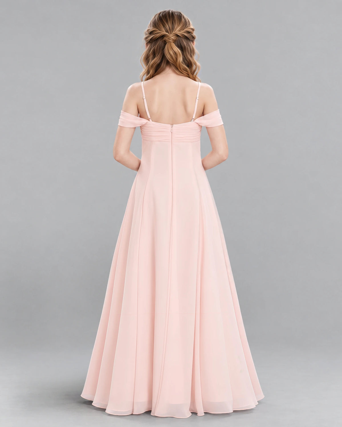 Pink Ball Gown Junior Bridesmaid Dress Back [Shared]