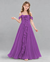 Purple Ball Gown Junior Bridesmaid Dress Front