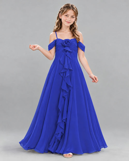 Royal Blue Ball Gown Junior Bridesmaid Dress Front